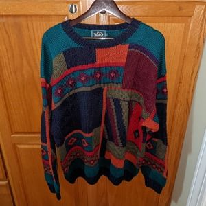 Vintage Woolrich Colorful Multicolor Red Knitted Sweater Pullover women size L